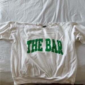 The Bar Varsity Sweatshirt White/Green
